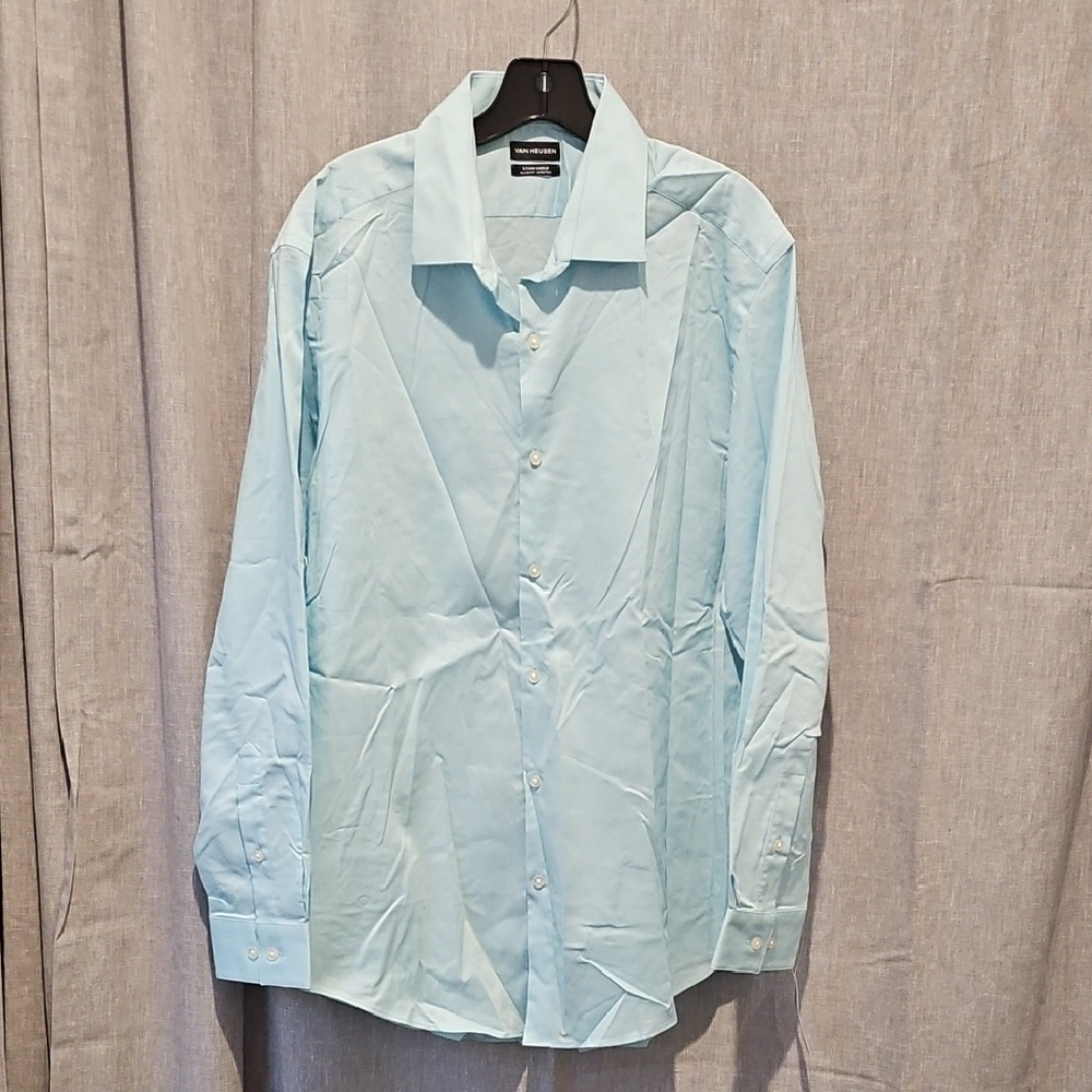 Van Heusen Bermuda Blue Dress Shirt with Classic Collar